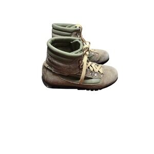 VTG Asolo Sport Suede & Canvas Hiking Boots Khaki/Olive Lace-Up Men's Size 8